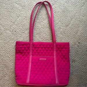Vera Bradley Pink Quilted Tote Approx 14” X  11” Tall Shoulder Bag Used *see Pic